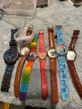 Colorful Assorted Wristwatch Lot with Heart and Character Designs
